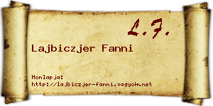 Lajbiczjer Fanni névjegykártya